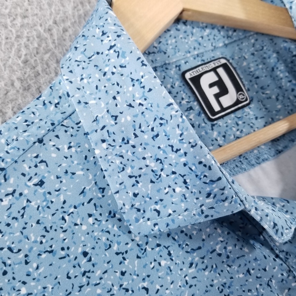 FootJoy Polo Shirt Mens XL Blue Athletic Fit Royal Golf Club Bahrain Performance